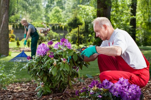 Training session for gardening staff on equipment use and safety